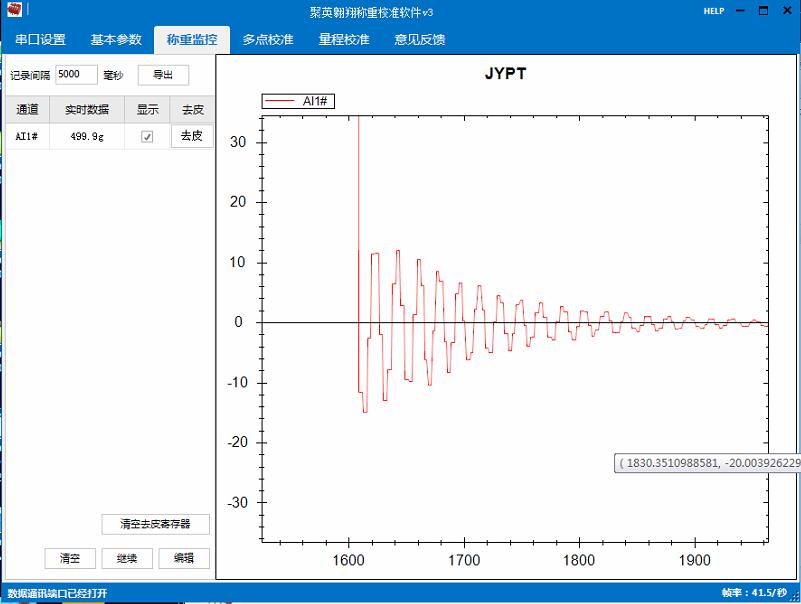 GCZ03稱(chēng)重變送模塊軟件界面