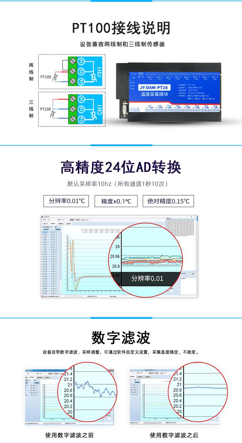 DAM-PT16 溫度采集模塊接線說(shuō)明