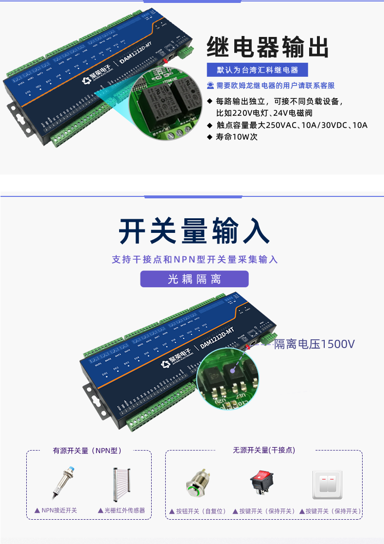DAM1212D-MT 工業(yè)級網(wǎng)絡控制模塊開關量輸入