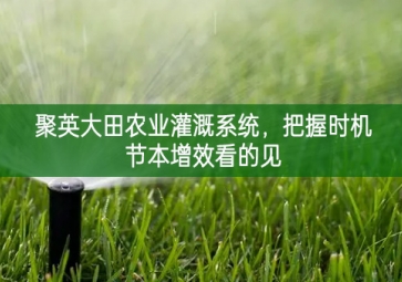 「智慧農(nóng)業(yè)」聚英大田農(nóng)業(yè)灌溉系統(tǒng)，把握時機(jī)節(jié)本增效看的見